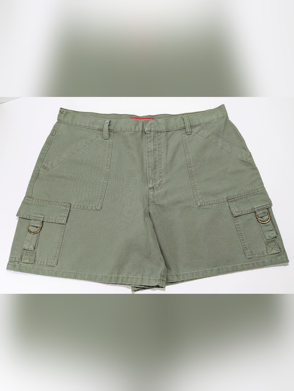 Gloria Vanderbilt Women's Cargo Shorts Size 18 Sage Green Cotton High Rise